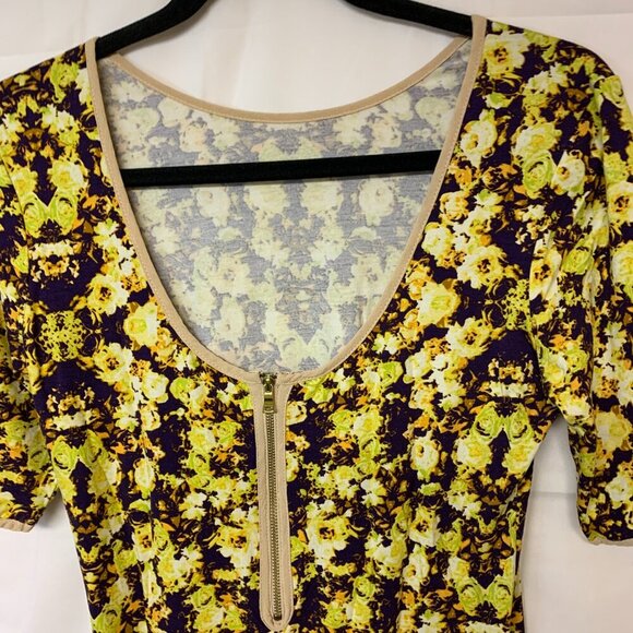 SAM & LAVI Dress Dark Cottagecore Floral Bodycon Column Stretchy Womens SZ M - Picture 5 of 10